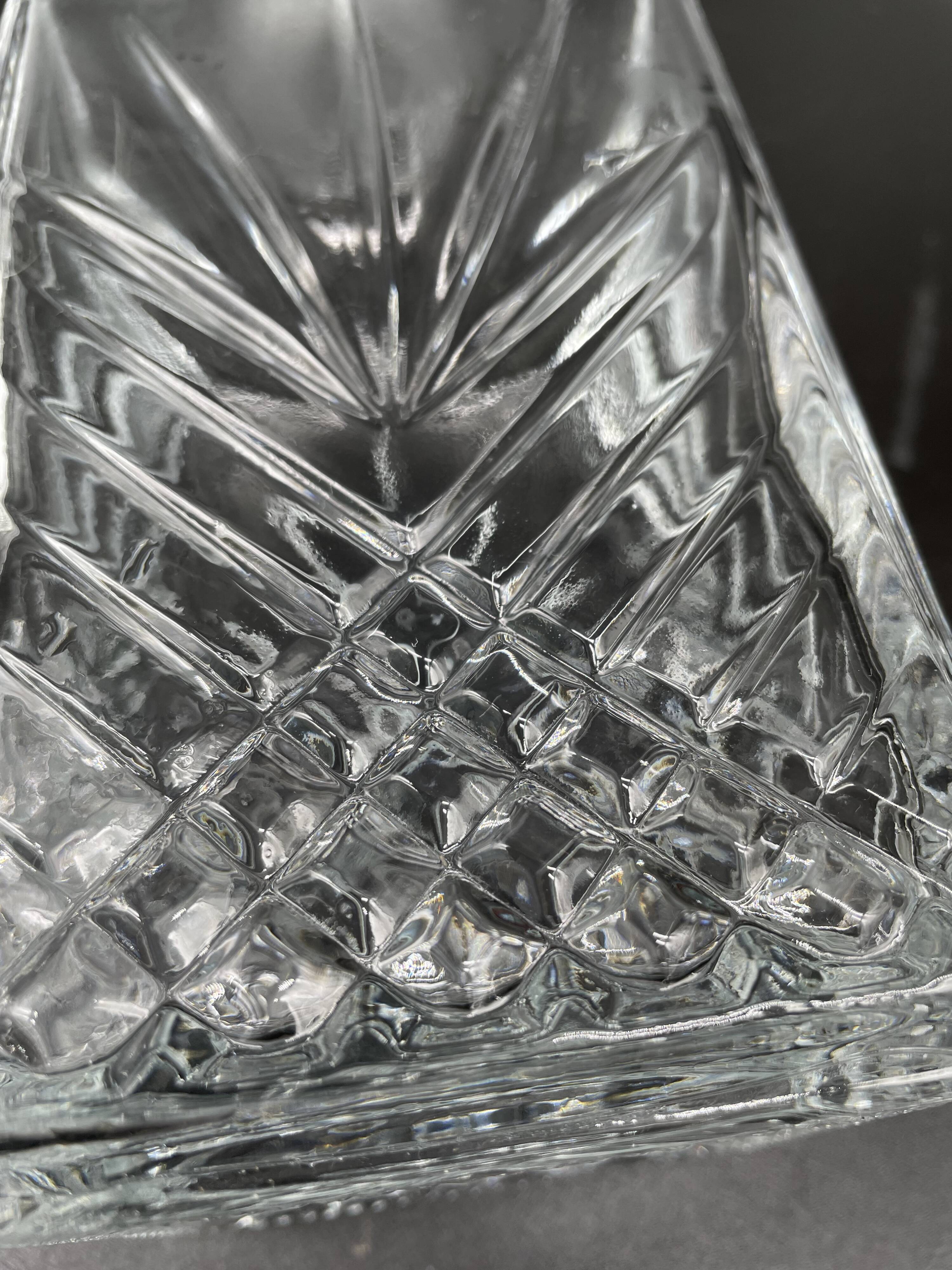 Vintage, whisky decanter, bottle, pitcher, cork, diamond décor, vegetable, 1960s, 1970s, Italy