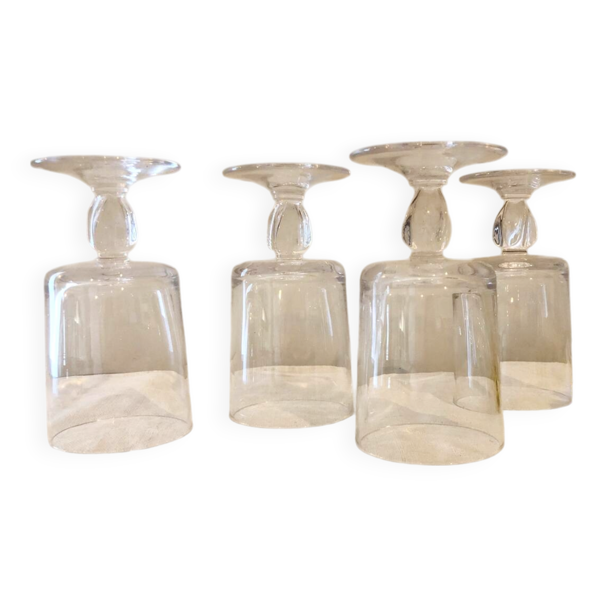 4 antique stemmed glasses