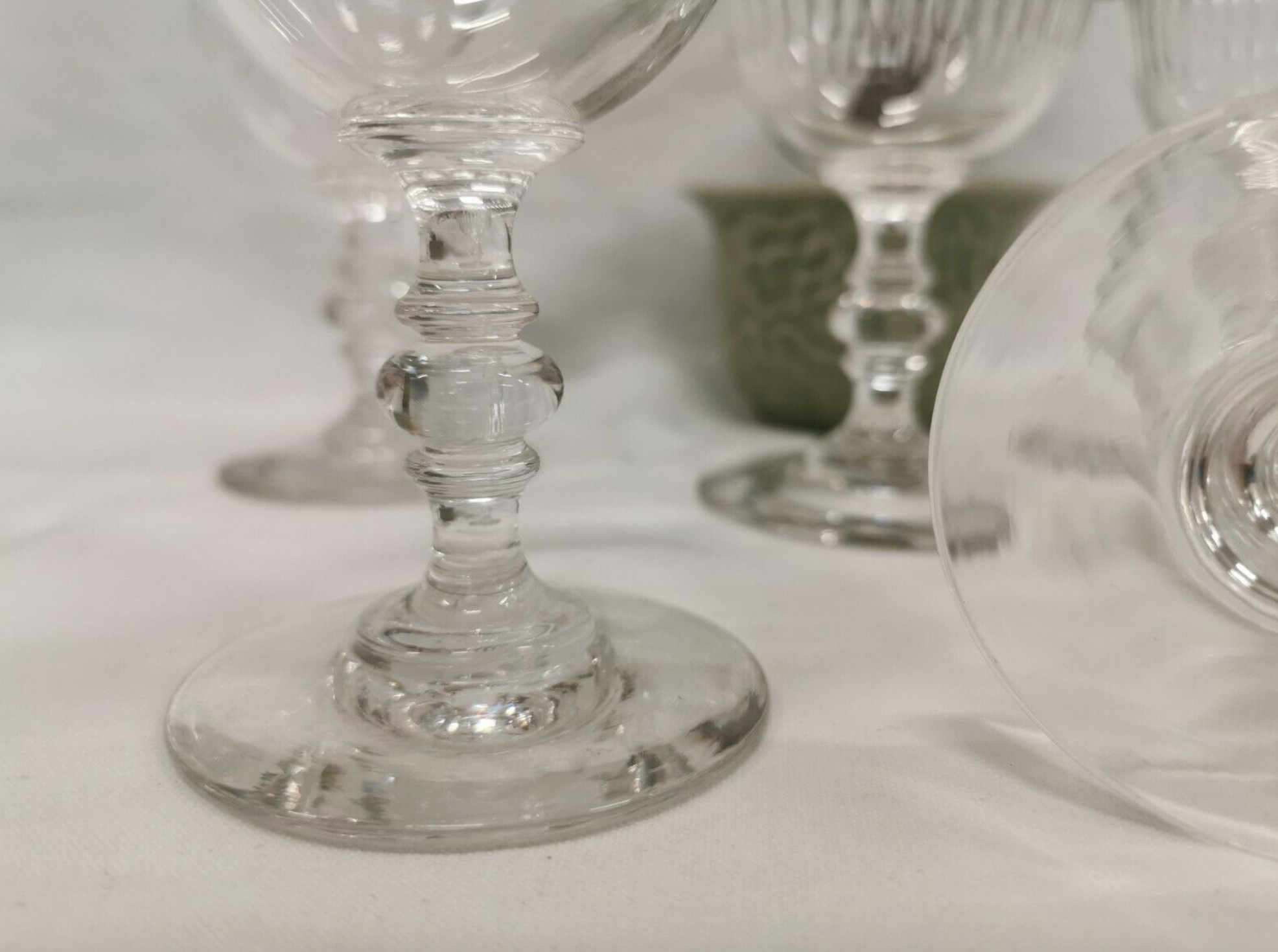 Lot 5 old crystal wine glasses