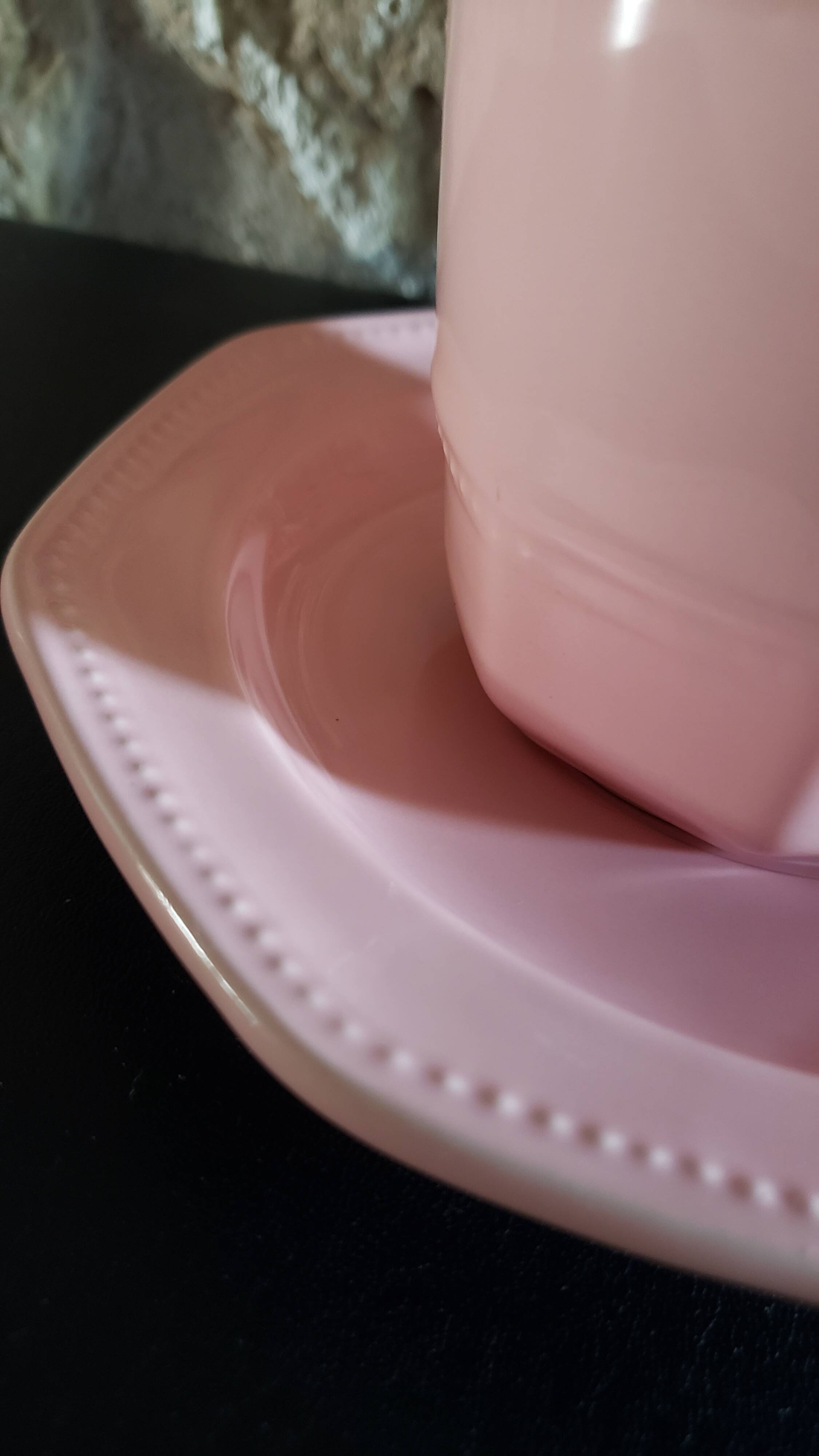 Tea service for 7 people powder pink + sugar bowl