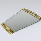 Josef Frank Attr. Mid-Century Brass Loop Wall Mirror, Austria, 1950s