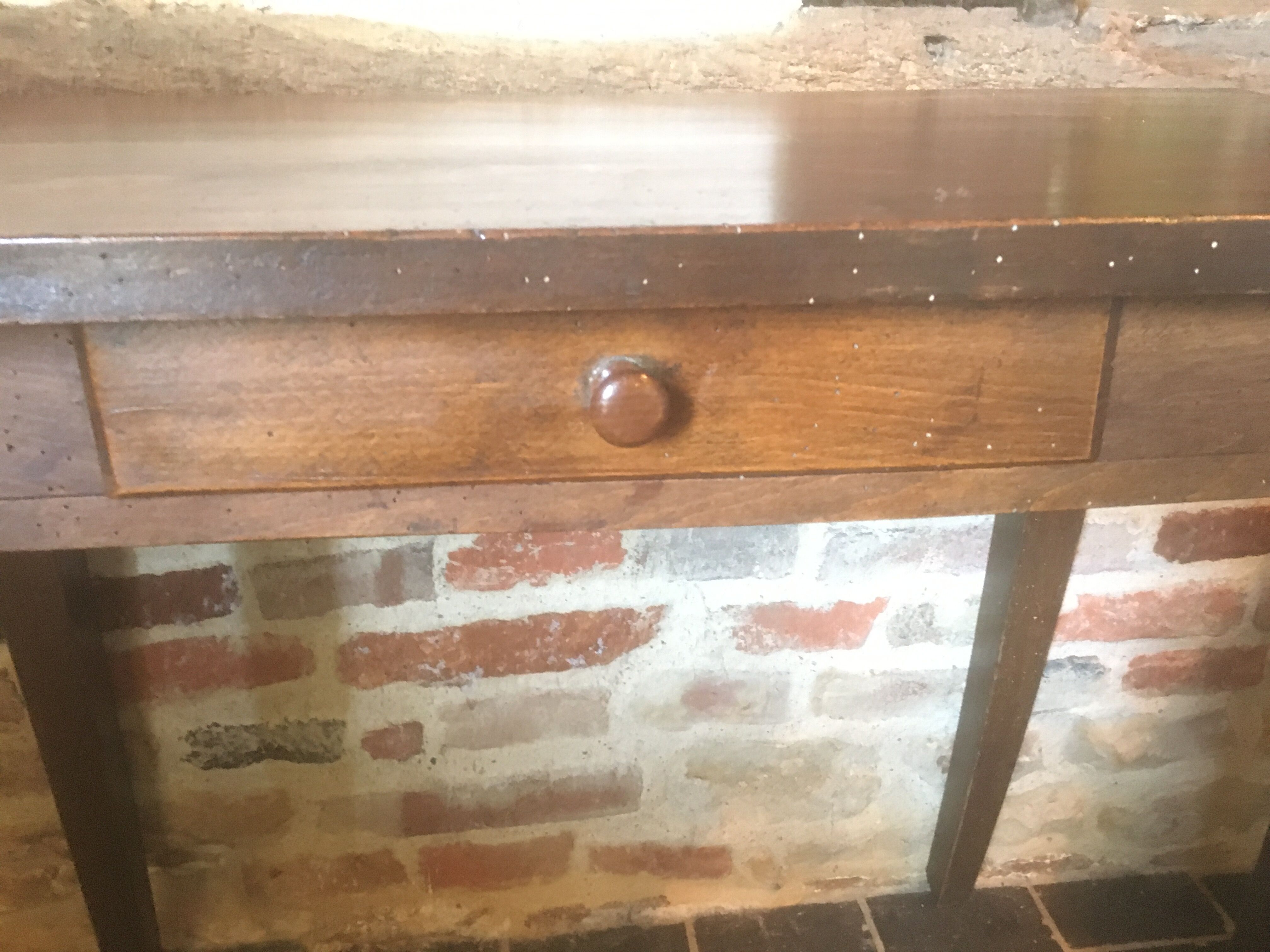 Side table with drawer in oak