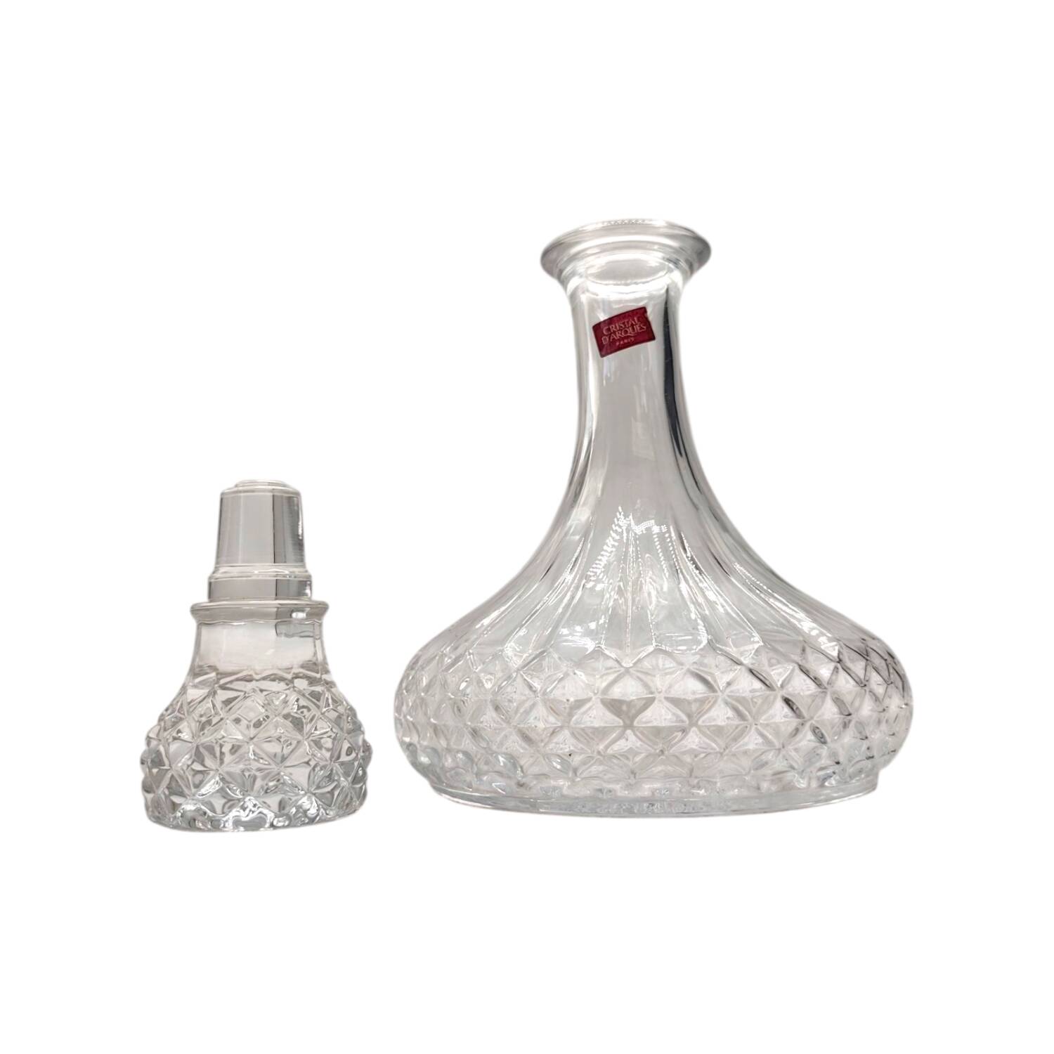 Vintage 1970s Cristal d'Arques Decanter - Diamond Cut