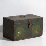 Coffre en bois vert ancien (vers 1910) # 4