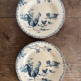 Gien ironstone plates, Roosters model