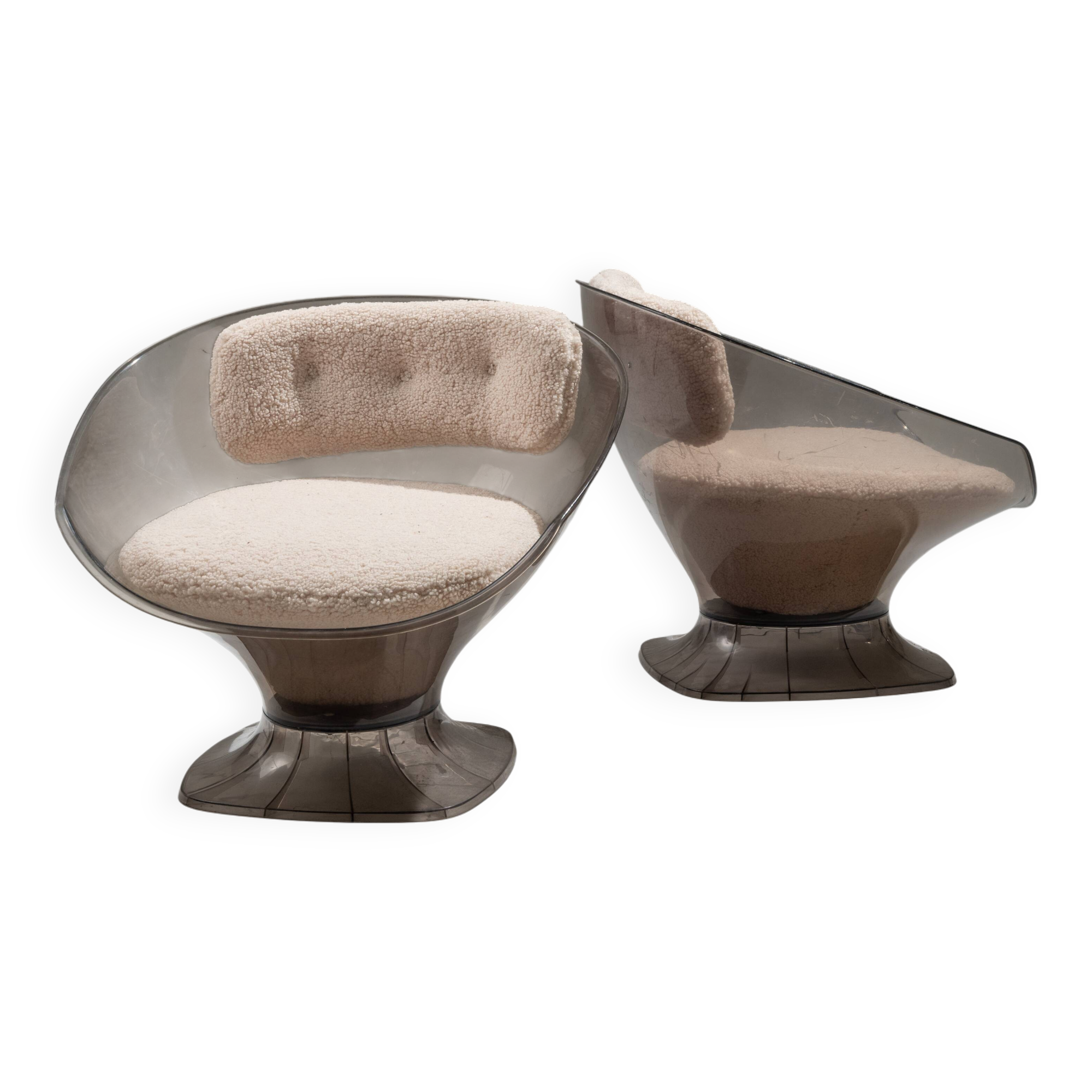 Pair of raphael raffel lounge chairs, 1980s