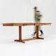 Table à manger ovale extensible vintage danoise en teck massif des années 1960