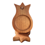 Vintage teak coaster set
