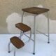Antique grey metal step ladder