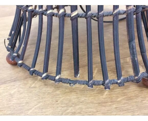 Vintage rattan mushroom floor lamp