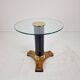 Table d'appoint en verre, laiton et bois postmoderne, Allemagne, années 1980.