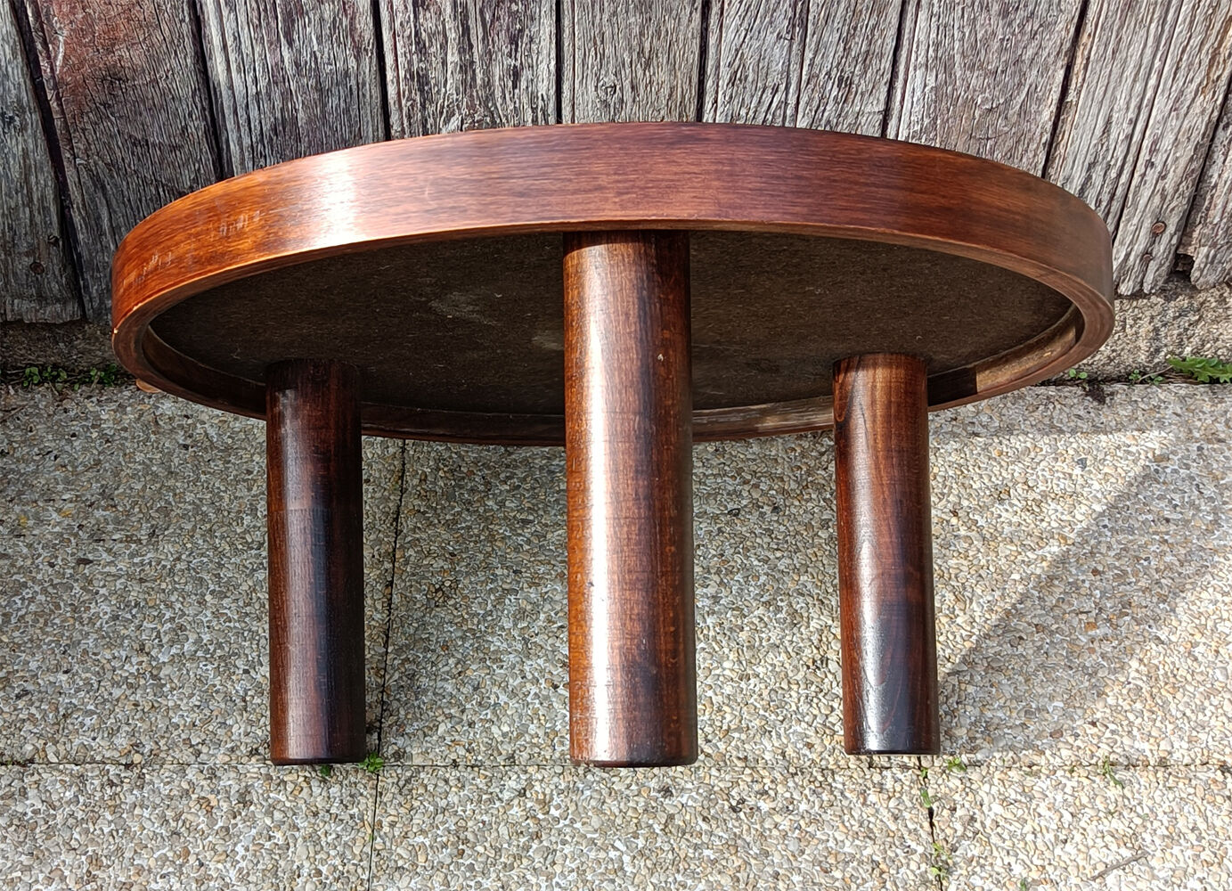 Round herbarium coffee table, vintage 60s