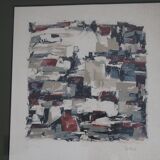 Vintage abstract painting signed Bepoix beaux art brest