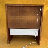 Duo of illuminated bedside tables from the 1970s