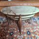Marble nesting table with brass legs
