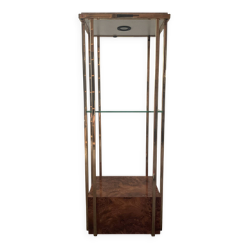 Belgochrom OR 23K side table and elm magnifying glass from the 1970s.