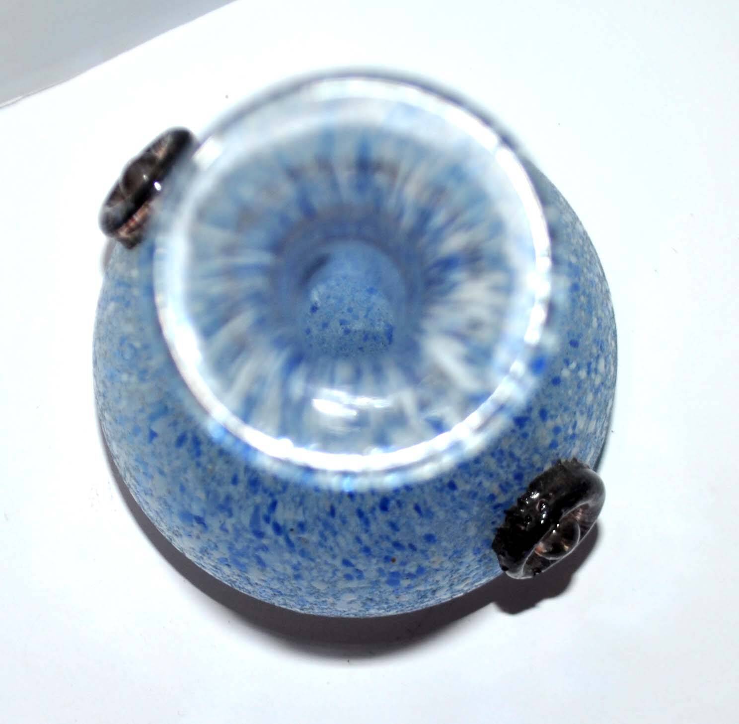 Vintage vase in blown glass and blue and purple glass paste - Murano Glass Bottle? Italy