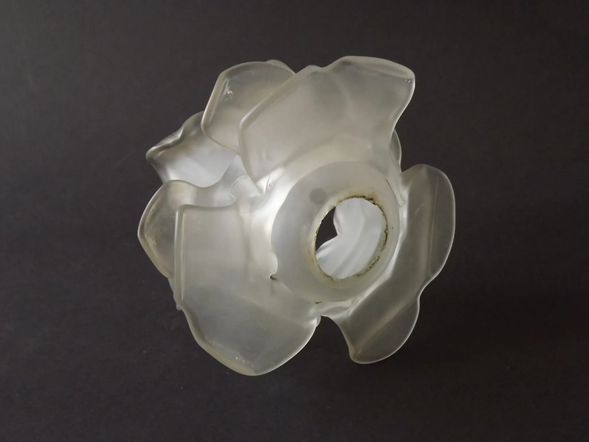 Vintage Art Deco Frosted Satin Glass Rose Flower Lamp Shade