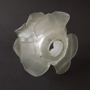 Vintage Art Deco Frosted Satin Glass Rose Flower Lamp Shade