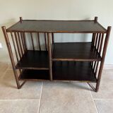 Brown rattan console shelf