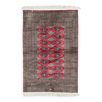 Tapis Pakistanais Vintage Fin, 195x124 cm Turkoman Bokhara Beige Moyen