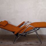 Deckchair Lama chrome vintage fabric