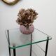 Sellette glass and metal