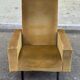 Mid-Century mustard velvet armchair from the 60s with black metal legs.