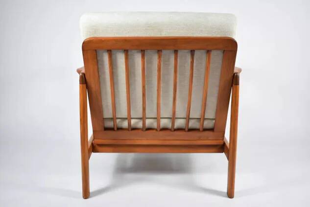 Original Baczyk Scandinavian armchair, 1960s, renovation, teak.