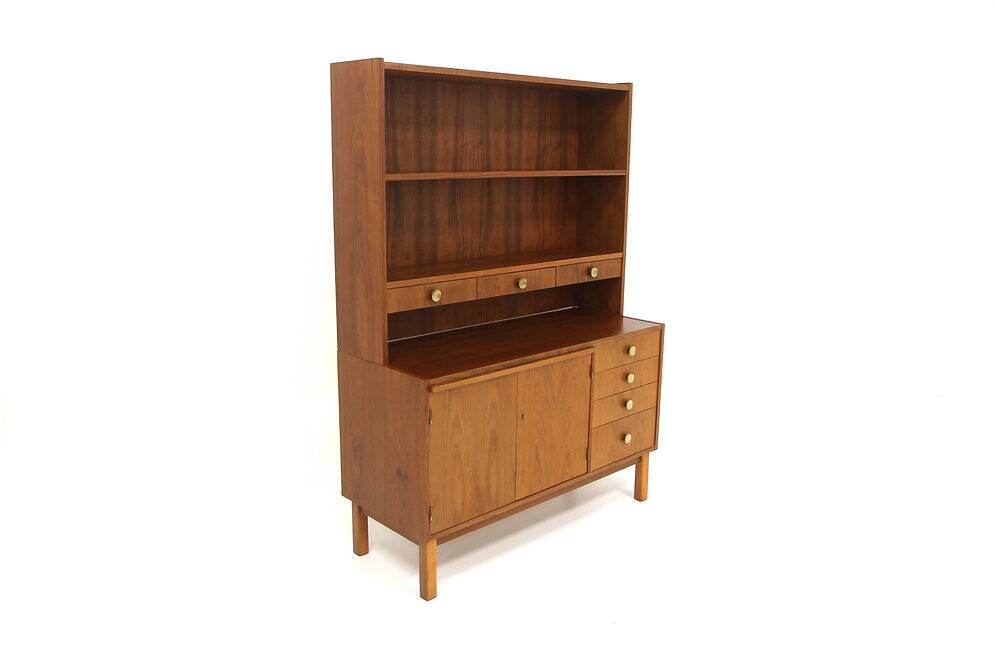 Scandinavian walnut secretary desk, Sweden, 1960