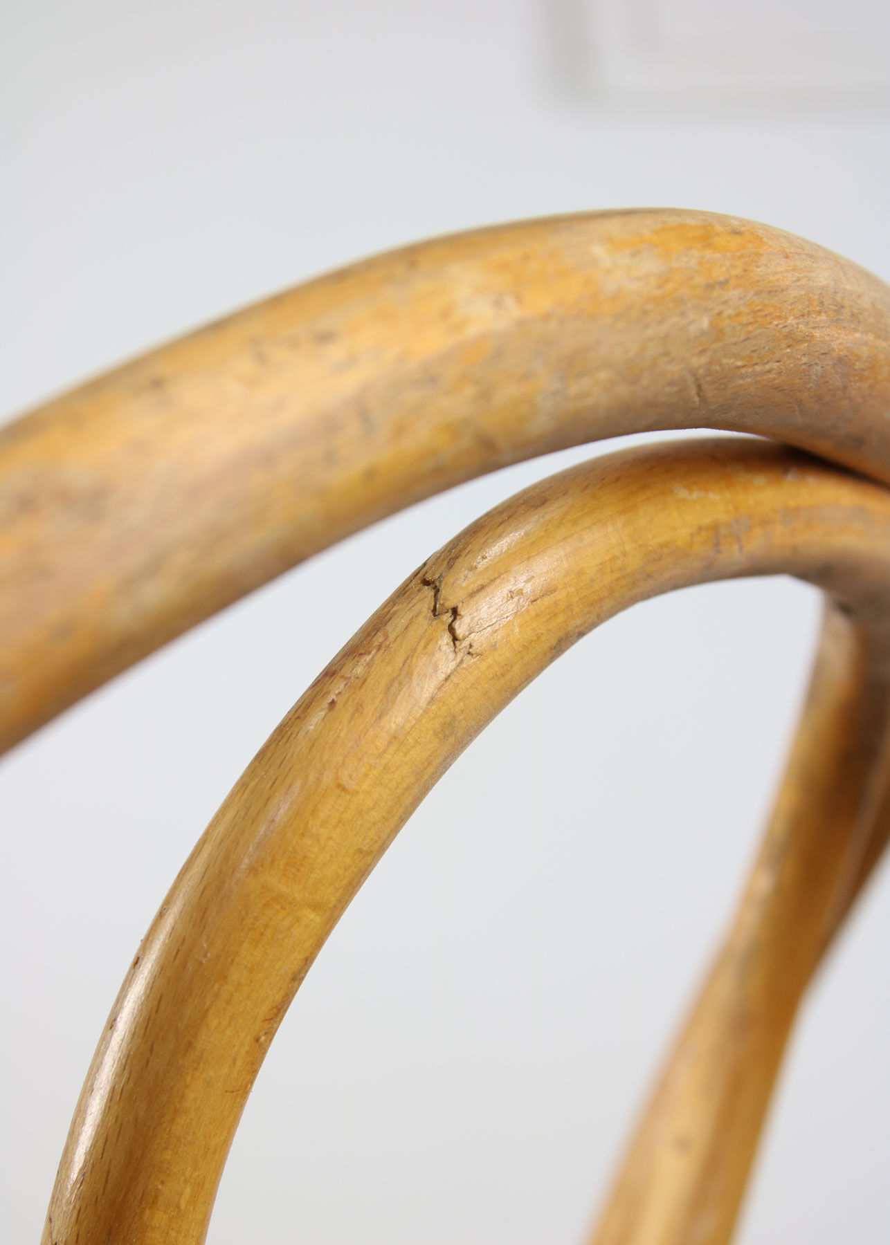 Vintage wide bentwood and cane chairs, set of 2