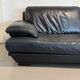 3-seater navy blue leather sofa by Natuzzi
