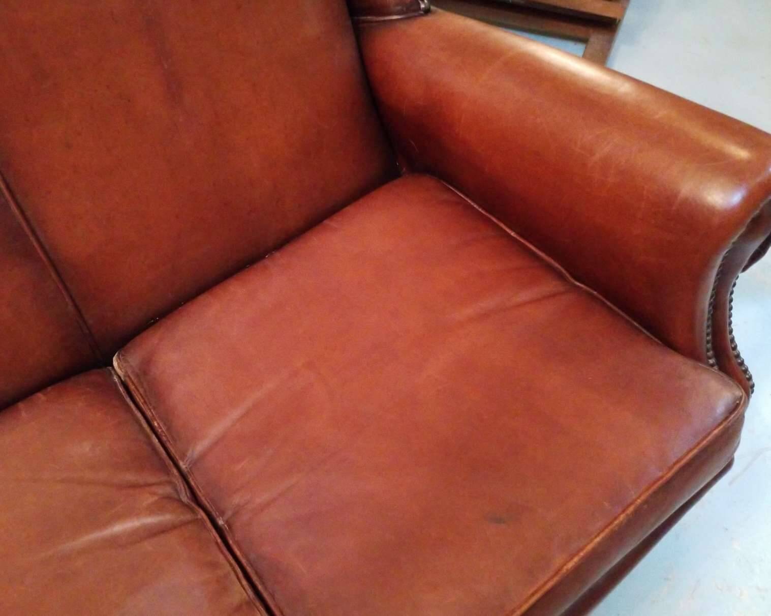 Leather club sofa