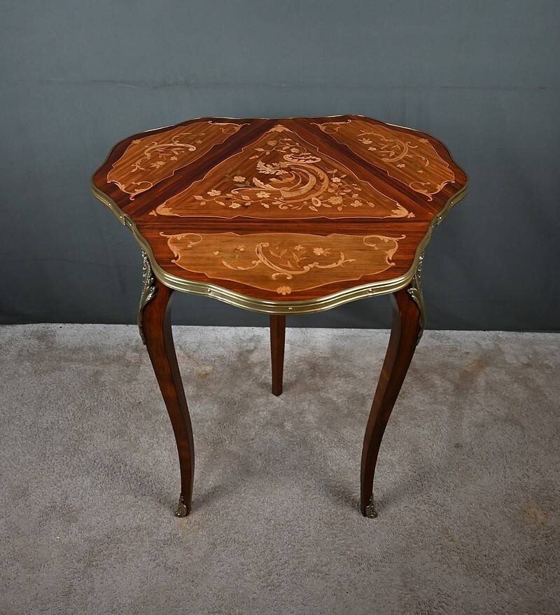 Small Folding Table in Mahogany, Napoléon III period – 2nd half of the 19th century