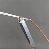 Large Desk Lamp, Chrome, Aluminum and Marble, Modernist Art Deco