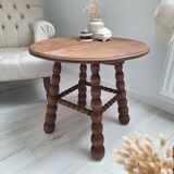 Table basse, bout de canapé à pieds bobines