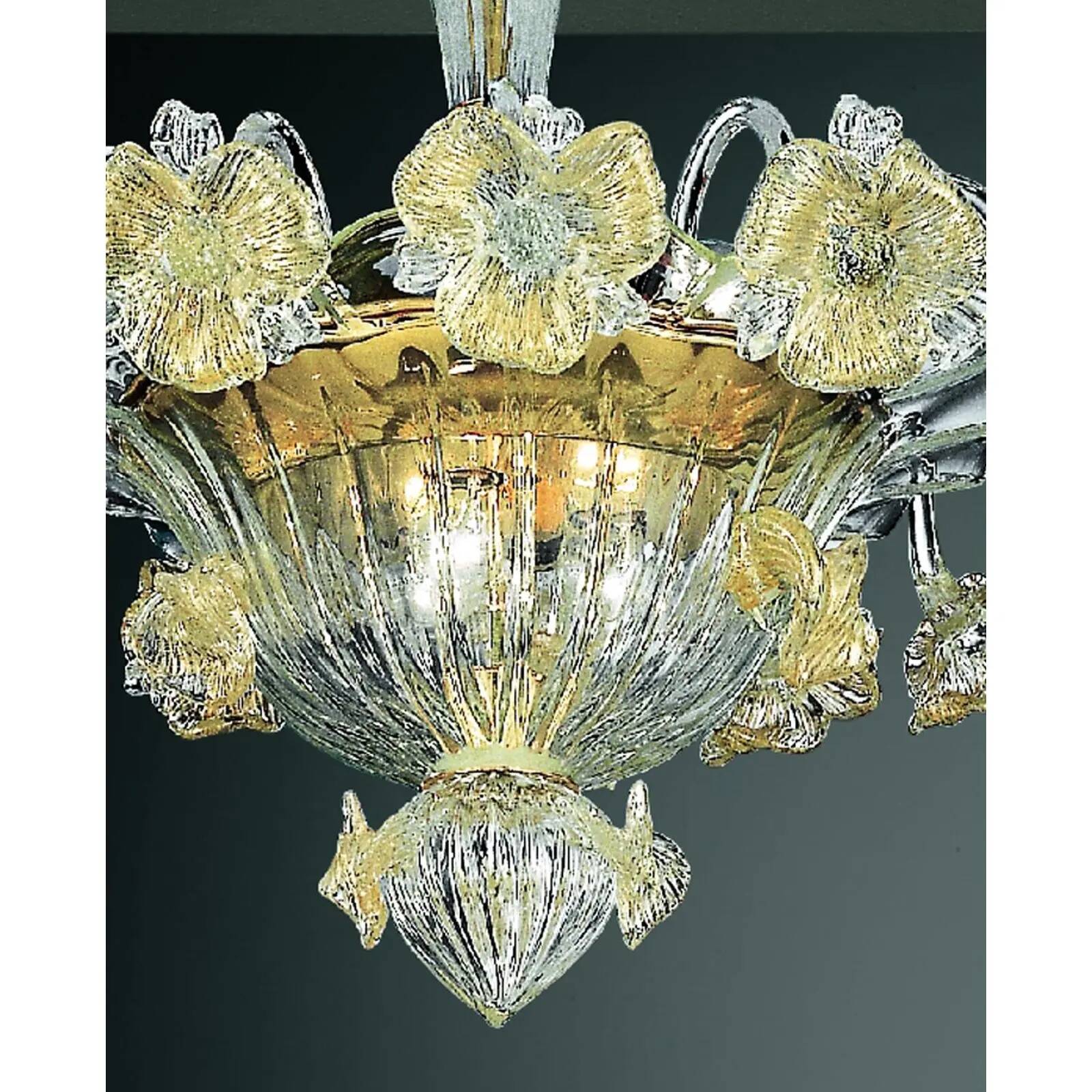 Venetian Floreal Gold Murano Glass Flush Mount