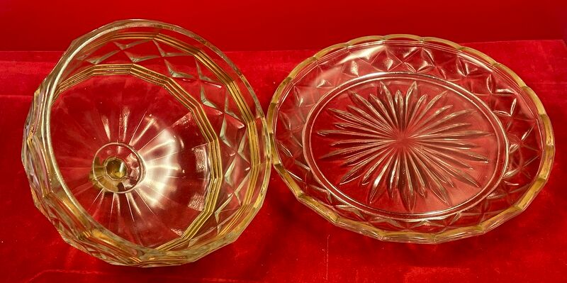 cheese bell or mignardises with old glass top