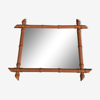 Miroir en bois imitation bambou 63 x 76 cm