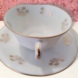 6 vintage white and gold porcelain teacups – 50s style – paste