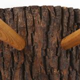 Brutalist tree trunk coffee table in solid oak, ca. 1950