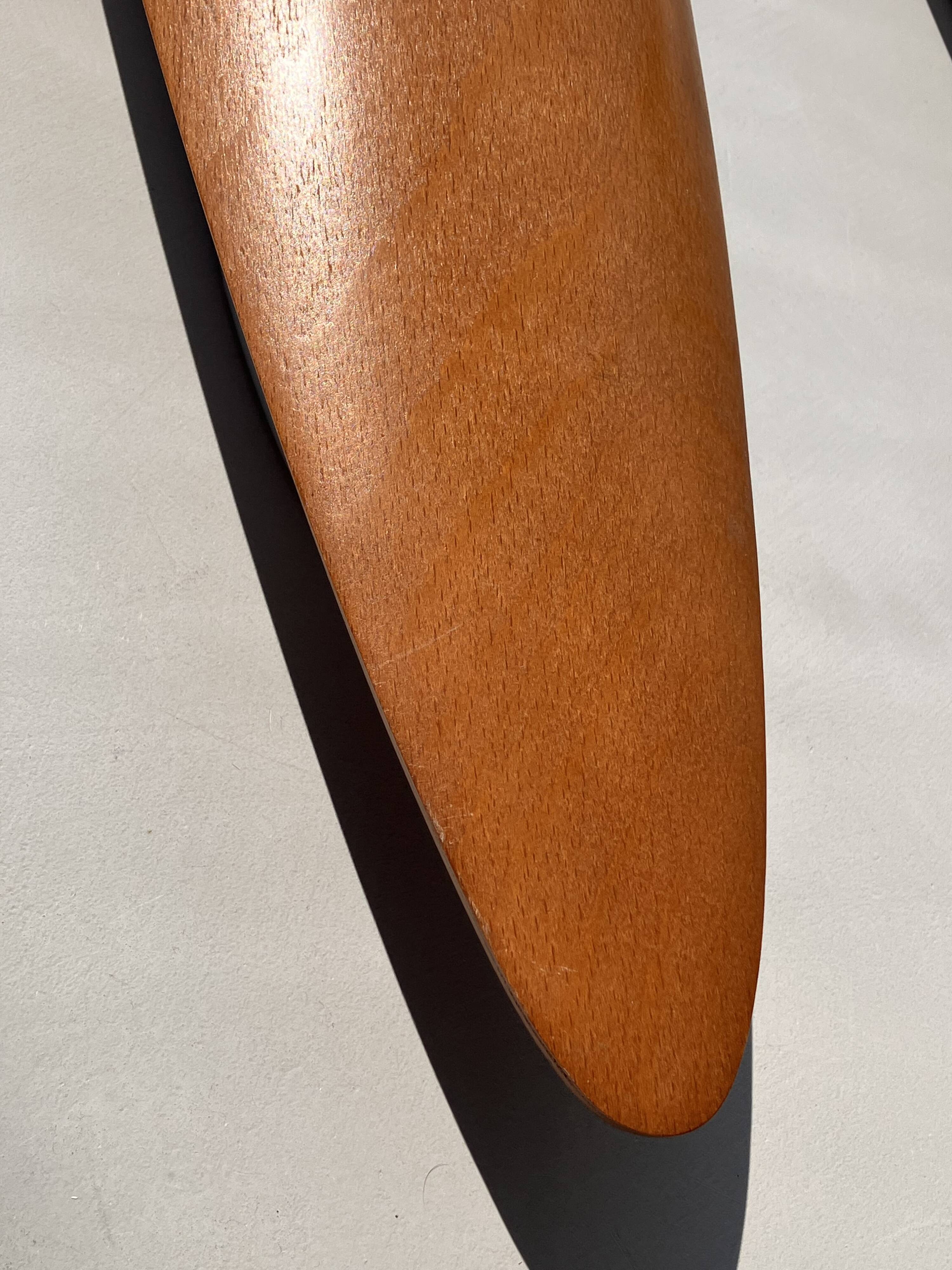 Pair of XL wall lights in thermoformed wood from the 80s, Lucid French design.