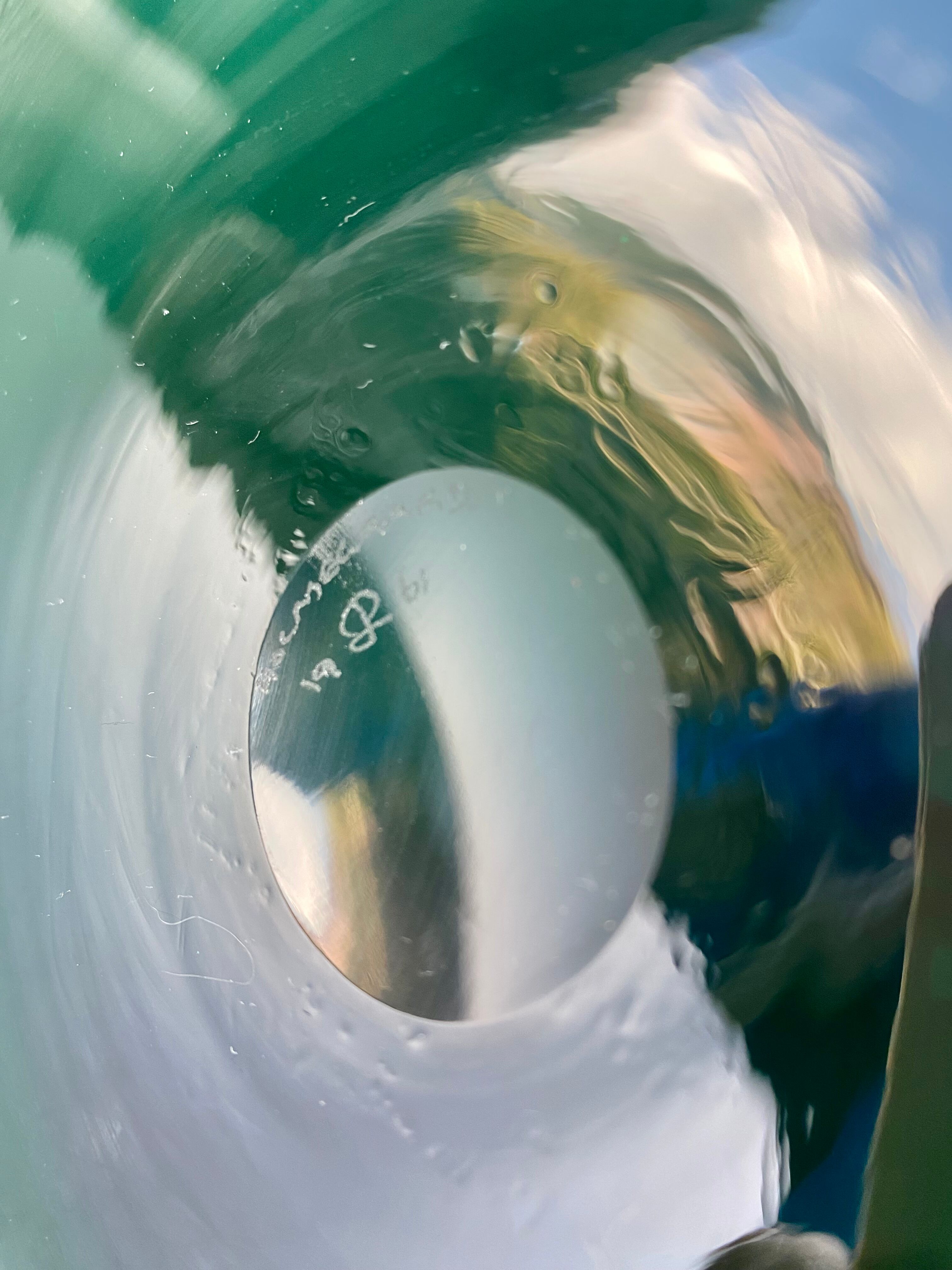 Blown glass vase signed holmegaard 1961