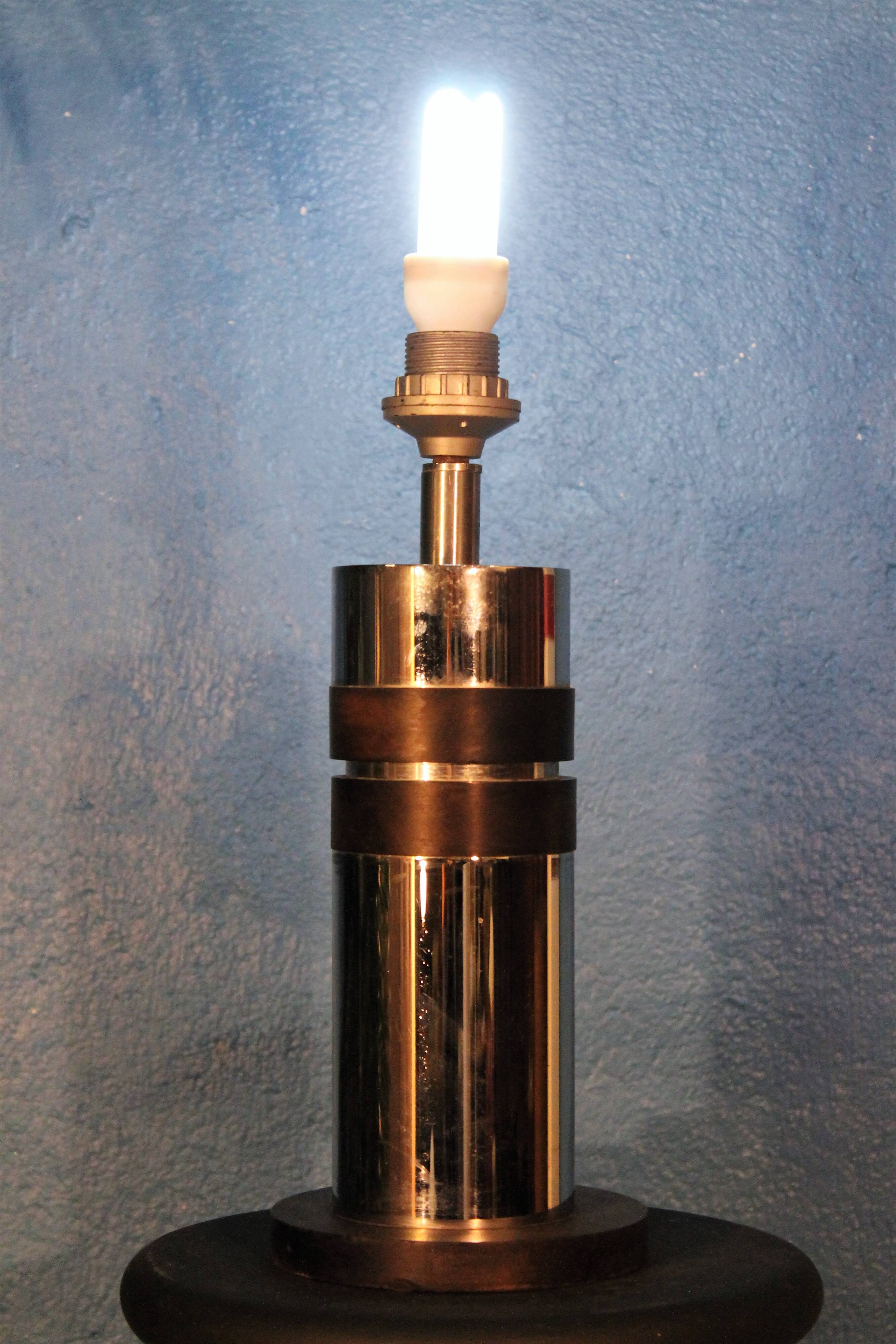 Metal & wood lamp 1970s