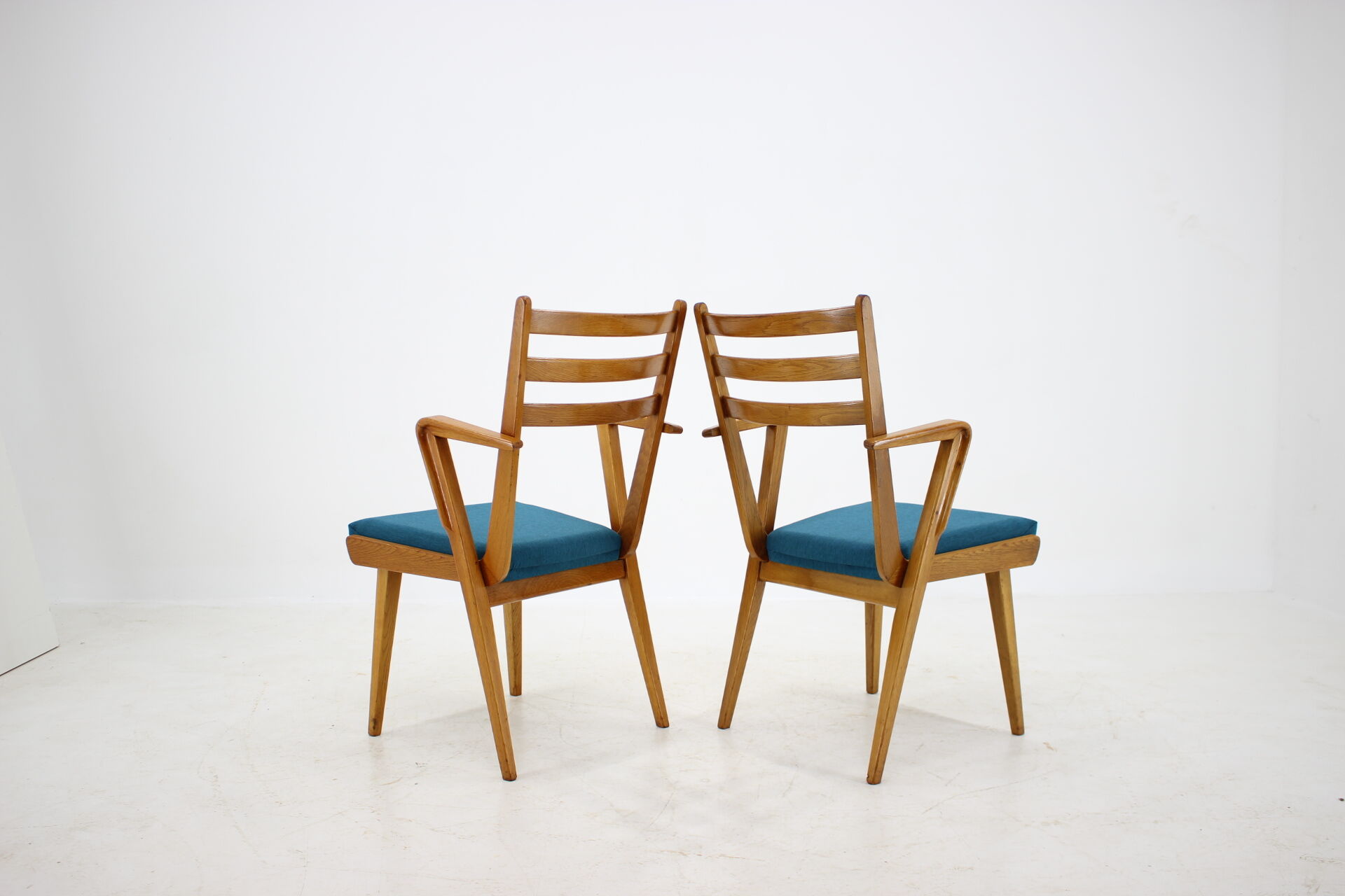 1960s Set of Four Oak Dining Chairs, Czechoslovakia