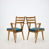 1960s Set of Four Oak Dining Chairs, Czechoslovakia