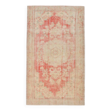 6x10 Pale Red Cream Turkish Vintage Rug,  172x295Cm SK 21080