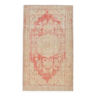 Tapis turc vintage rouge pâle crème 6x10, 172x295 cm, SK 21080