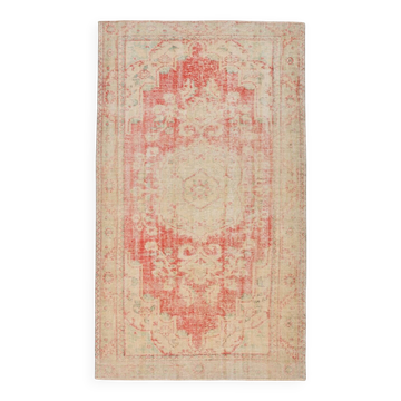 6x10 Pale Red Cream Turkish Vintage Rug,  172x295Cm SK 21080