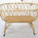 Berceau rotin vintage